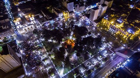 Plaza Independencia Nochesan Miguel De Tucuman Argentina Drone