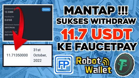 Mantap Sukses Withdraw Usdt Ke Faucetpay Robot Usdt Legit Apk