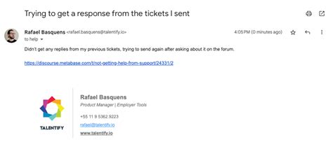 Not getting help from support - Metabase Discussion