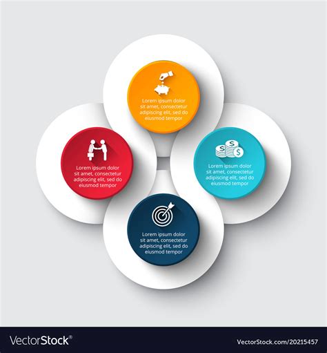 Circle Infographic With 4 Options Or Parts Vector Image