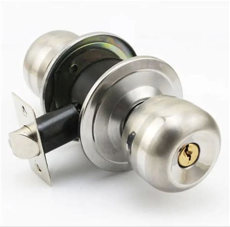 Indoor Bedroom Bathroom Door Ball Lock Stainless Steel Universal Wooden