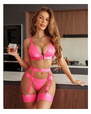 Amazon Avidlove Women Lingerie Set Leather Garter Piece Bra And Panty Set Babydoll