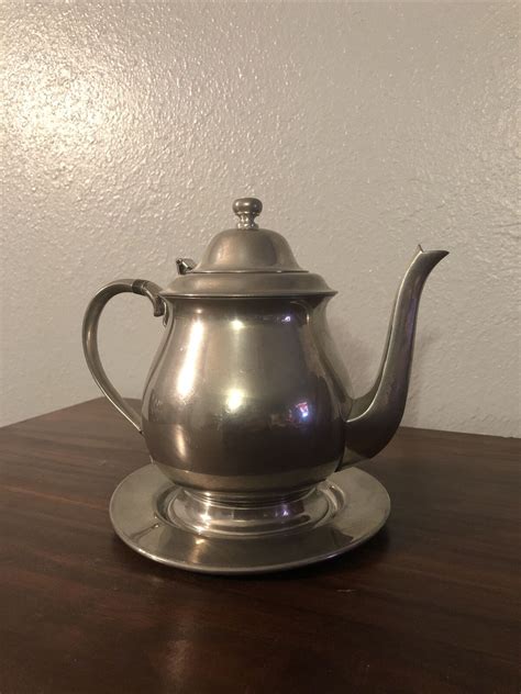 Vintage Shirley Pewter Teapot Williamsburg Virginia Usa Handmade Ebay