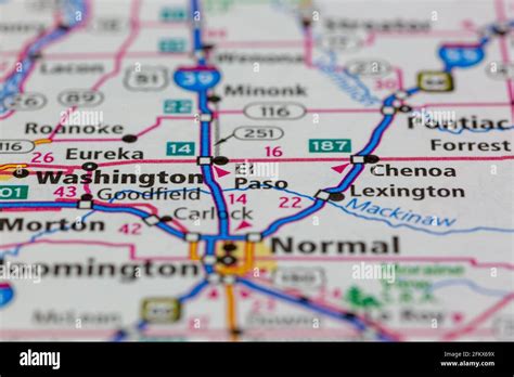 El Paso Illinois Shown On A Geography Map Or Road Map Stock Photo Alamy