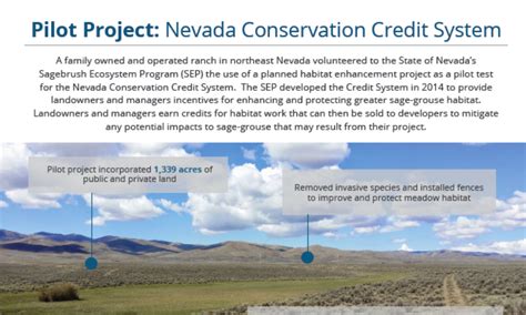 Nevada Conservation Credit System Pilot Project Environmental Incentives