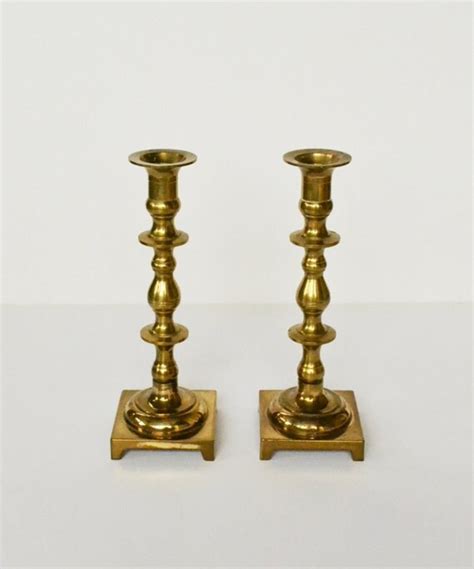 Vintage Brass Candlesticks Set Of 2 Brass Candle Holders