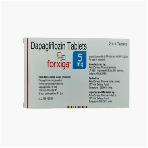 Forxiga 5 Mg Dapagliflozin Tablet Packaging Size 2x14 Tablets At Rs