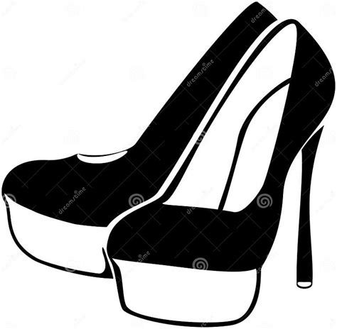 Black High Heel Shoes Isolated On White Stock Vector Illustration Of Sign Beautiful 33167172