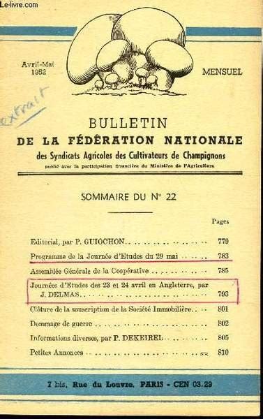 BULLETIN DE LA FEDERATION NATIONALE N 22 AVRIL MAI 1952 Programme