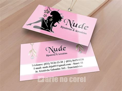 Cartão Bijouterias Acessórios Nude Cartão de visita Bijouterias