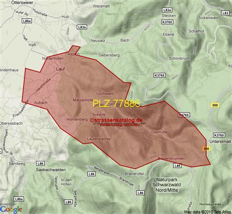 Postleitzahlgebiet 77886 - PLZ