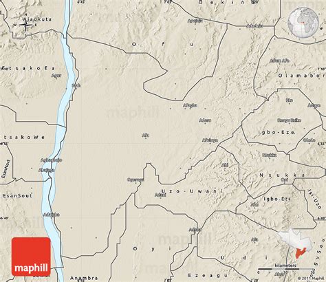 Shaded Relief Map Of Idah