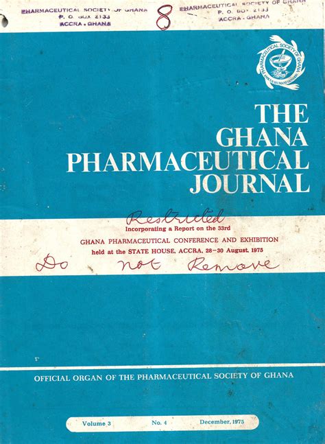 December 1975 – Ghana Pharmaceutical Journal