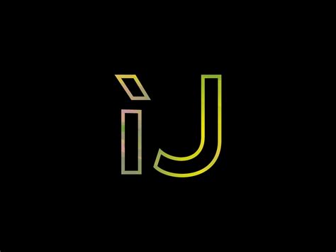 IJ Letter Logo With Colorful Rainbow Texture Vector. Pro vector ...