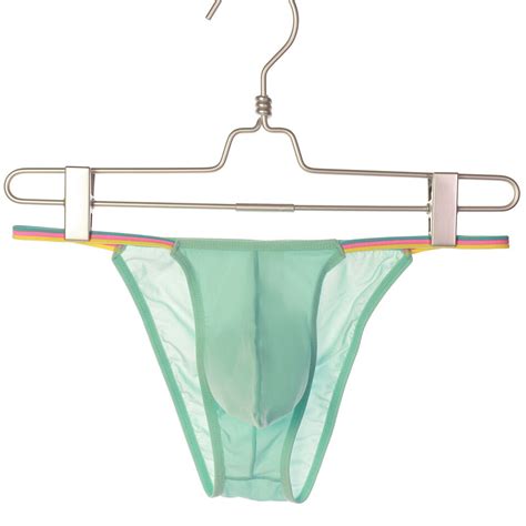 Men Ice Silk Briefs Ultra Thin U Convex Pouch Sexy Bikini Low Waist