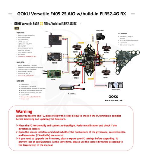 Goku Versatile F405 1 2s 12a Aio W Build In Elrs 2 4g Rx Flywoo