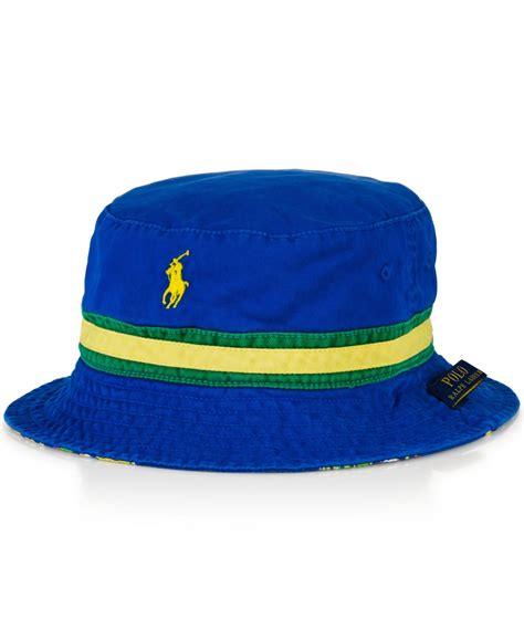 Polo Ralph Lauren Reversible Bucket Hat In Blue For Men Lyst