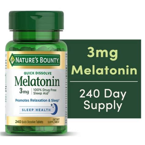 Natures Bounty Melatonin 3mg Sleep Support Quick Dissolve Tablets 240