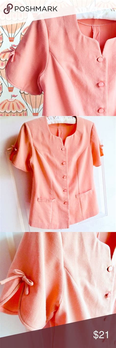 Vintage ♢ Sweetheart Suit Jacket Peach Xs Clothes Design Vintage