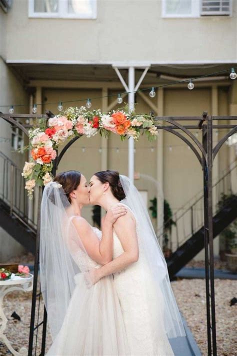 Coral And Turquoise Atlanta Lesbian Wedding Equally Wed Modern