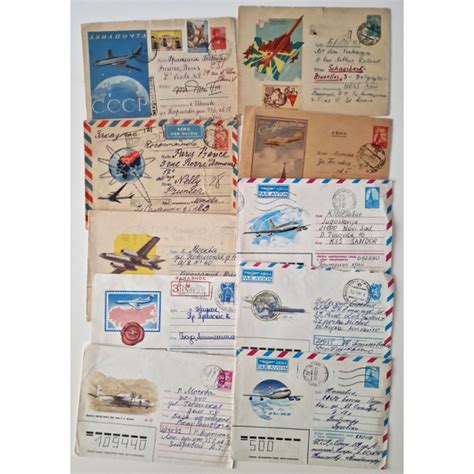 Russie Lot D Entiers Postaux Avions Lettres Europe