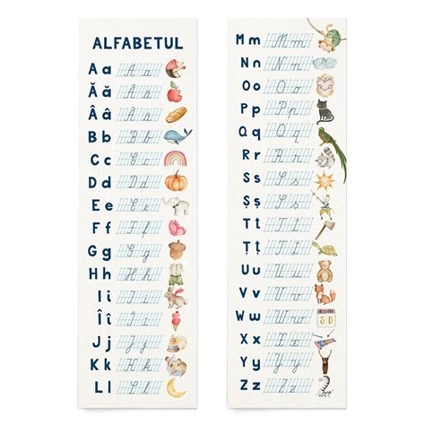 Set 8 Semne De Carte Cu Literele Alfabetului In Limba Romana Alphabet