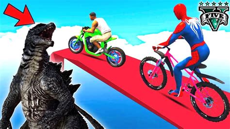 GTA V EPIC RACE CHALLENGE IN MEGA RAMP WITH SPIDERMAN AND FRIENDS IN