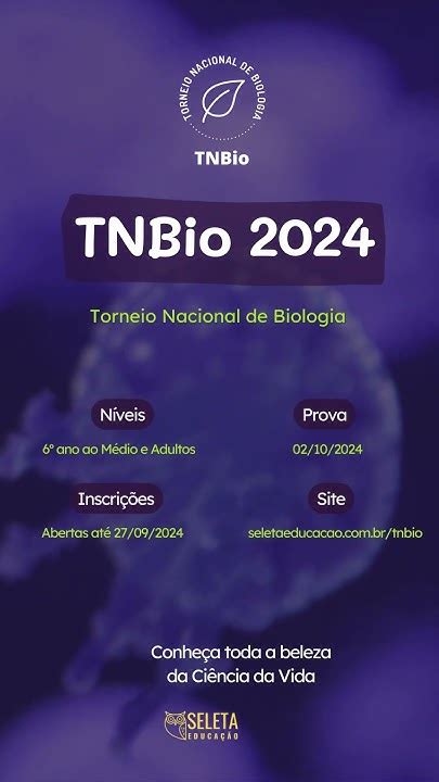 Torneio Nacional De Biologia - Torneio Nacional de Biologia TNBio - YouTube
