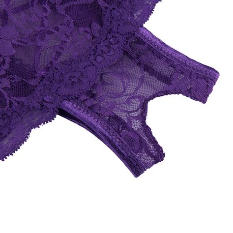 Comeonlover Womens Sexy Lace Plus Size Transparent Lace Lingerie Flower Lace Panties