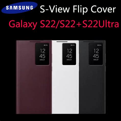 Original Samsung Galaxy S22 Ultra Clear S View Leather Flip Cover For