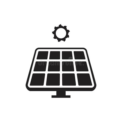 Solar Panels Technology Black White Icon Set Stock Illustrations 49