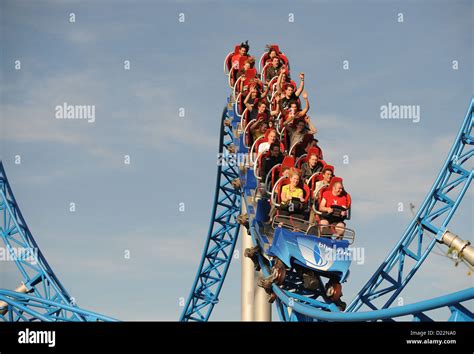 Rust Germany The Blue Fire Mega Coaster At Europa Park Rust Stock