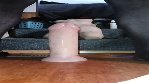 Riding Huge Dildo