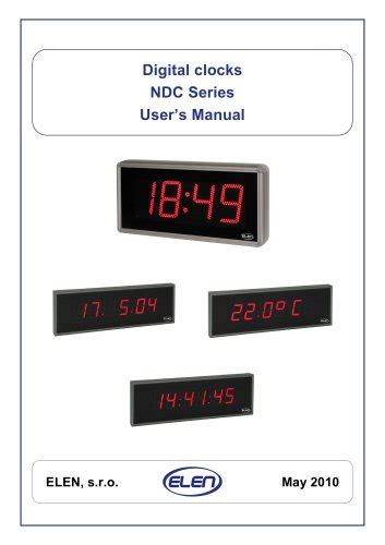 User Manual Digital Clocks NDC PDF ELEN S R O PDF Catalogs