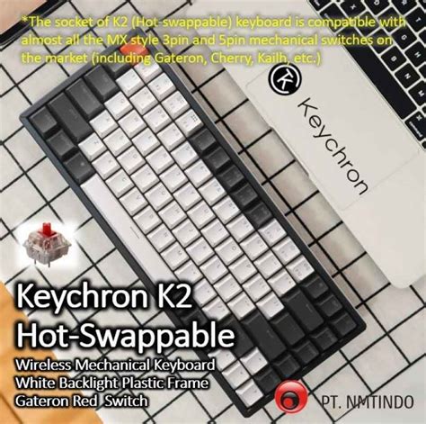 Jual Keychron K Hot Swappable Red Switch White Backlight Plastic Frame