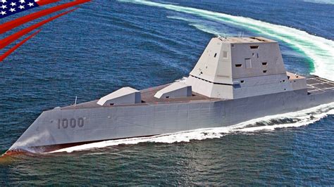 New Futuristic Stealth Destroyer Uss Zumwalt Ddg 1000 At Sea 近未来的な