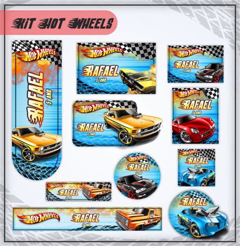 Arquivo Etiqueta Escolar Hot Wheels STUDIO PDF PNG CDR Elo