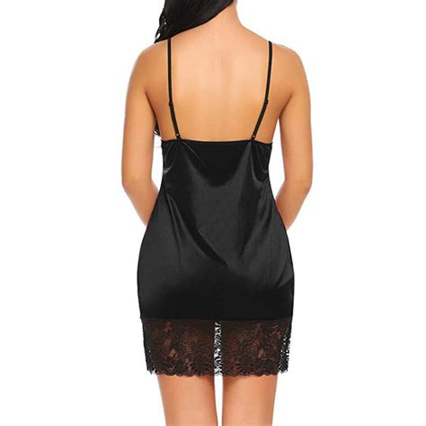 Robe De Nuit Sexy En Dentelle Col En V Et Dos Nu