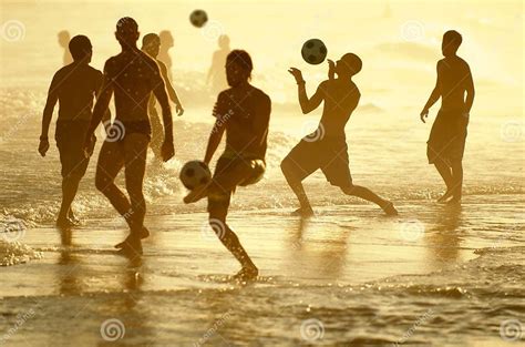 Brazilians Playing Altinho Keepy Uppy Futebol Beach Soccer Football