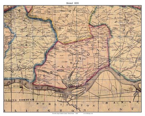 Bristol Old Town Map With Homeowner Names Pennsylvania Etsy