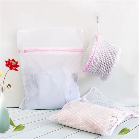 Kit 3 Sacos Lavar Roupas 50X60 40X50 30X40 CM Protetor De Lingerie Roupa Íntima Tecido