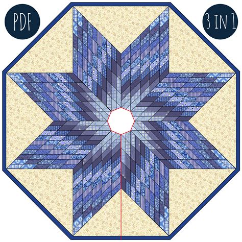 Lone Star Quilt Pattern Quilted Christmas Tree Skirt Etsy