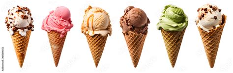 ice cream scoop  waffle cone  transparent background cutout png