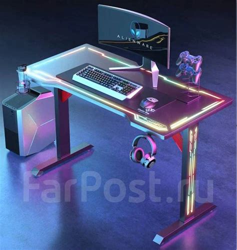 Стол компьютерный игровой #3 2H-RGB 120x60x73cm (ПОД Заказ), чёрный, 60 ...