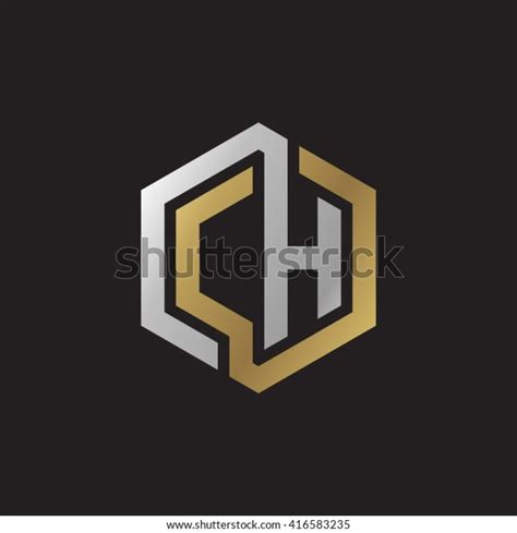 Ch Initial Letters Loop Linked Hexagon Stock Vector Royalty Free