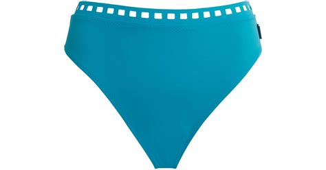 Shan Laser Cut Bikini Briefs In Blue Lyst