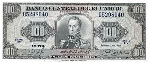 Billete 100 Sucres 1980 Ecuador Foronum