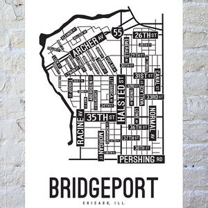 Bridgeport, Chicago Street Map Poster, Canvas, or Metal Print - Etsy