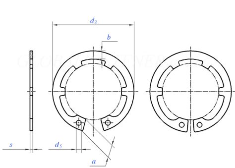 DIN 984 - 2021Retaining Rings with Lugs (Internal Circlips) for Use In ...