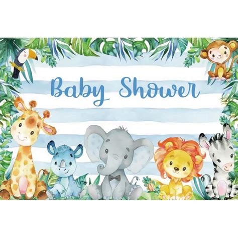 Buy Laeacco 7x5ft Safari Animals Baby Shower Backdrop Jungle Baby